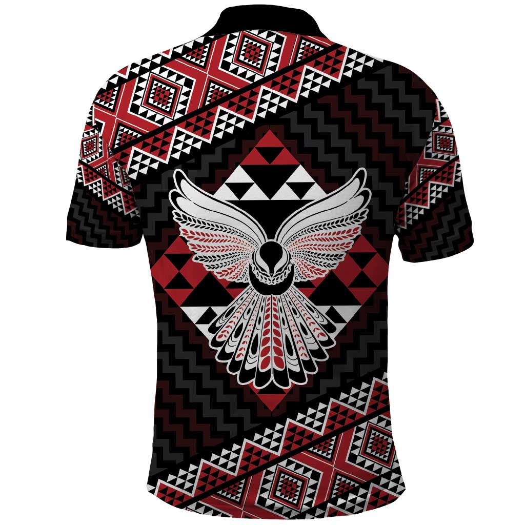 Taniko Aotearoa Polo Shirt Poutama Mix Piwakawaka - Ver02