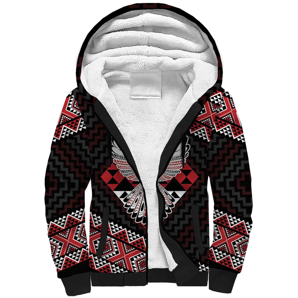 Taniko Aotearoa Sherpa Hoodie Poutama Mix Piwakawaka - Ver02