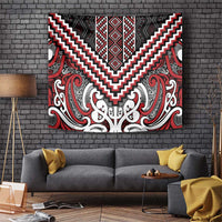 Maori Tukutuku Taniko Motifs Tapestry Red Poutama Mix Kowhaiwhai LT7 Red - Polynesian Pride
