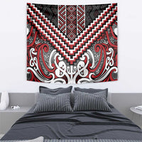 Maori Tukutuku Taniko Motifs Tapestry Red Poutama Mix Kowhaiwhai LT7 - Polynesian Pride