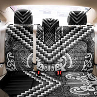 Maori Tukutuku Taniko Motifs Back Car Seat Cover Black Poutama Mix Kowhaiwhai