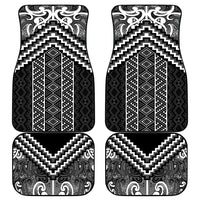 Maori Tukutuku Taniko Motifs Car Mats Black Poutama Mix Kowhaiwhai