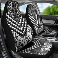Maori Tukutuku Taniko Motifs Car Seat Cover Black Poutama Mix Kowhaiwhai