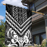 Maori Tukutuku Taniko Motifs Garden Flag Black Poutama Mix Kowhaiwhai