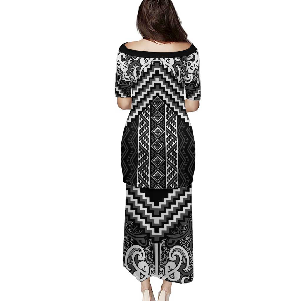 Maori Tukutuku Taniko Motifs Puletasi Black Poutama Mix Kowhaiwhai