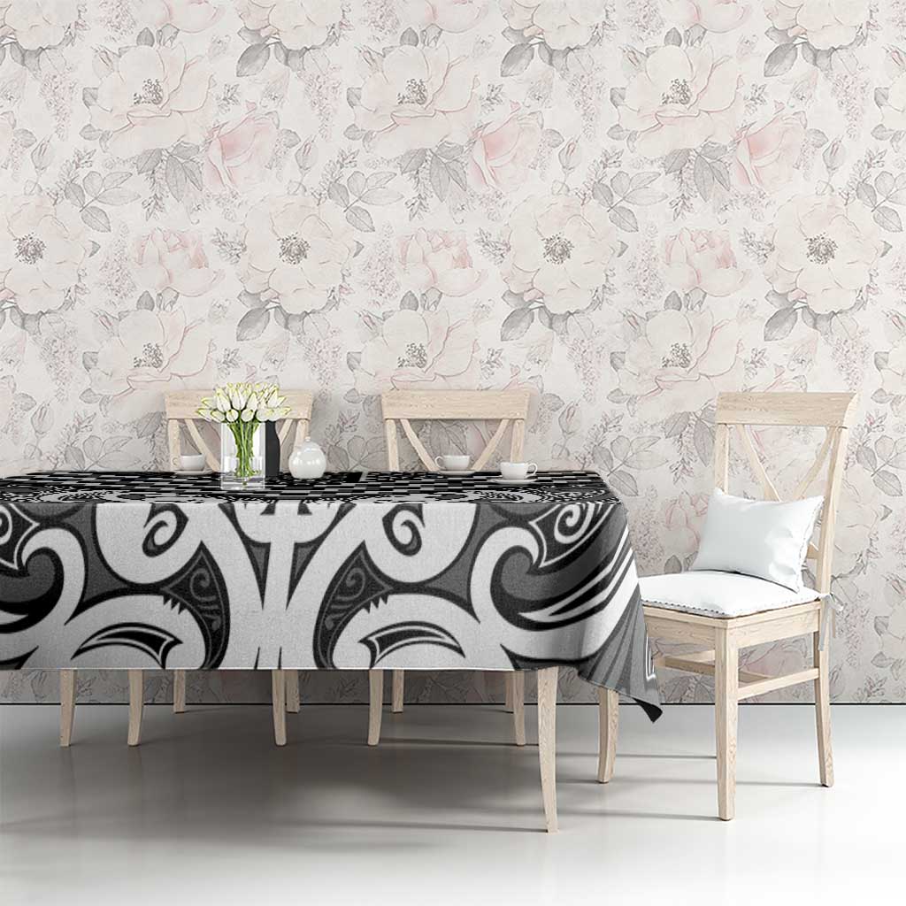 Maori Tukutuku Taniko Motifs Tablecloth Black Poutama Mix Kowhaiwhai