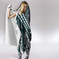Maori Tukutuku Taniko Motifs Hooded Blanket Teal Poutama Mix Kowhaiwhai LT7 - Polynesian Pride