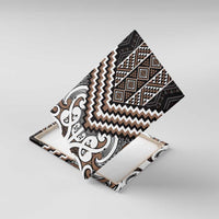 Maori Tukutuku Taniko Motifs Canvas Wall Art Brown Poutama Mix Kowhaiwhai
