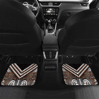 Maori Tukutuku Taniko Motifs Car Mats Brown Poutama Mix Kowhaiwhai