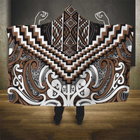 Maori Tukutuku Taniko Motifs Hooded Blanket Brown Poutama Mix Kowhaiwhai LT7 - Polynesian Pride