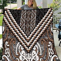 Maori Tukutuku Taniko Motifs Quilt Brown Poutama Mix Kowhaiwhai LT7 Brown - Polynesian Pride