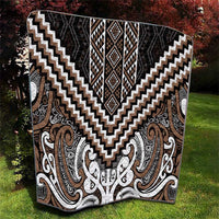 Maori Tukutuku Taniko Motifs Quilt Brown Poutama Mix Kowhaiwhai LT7 - Polynesian Pride