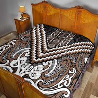 Maori Tukutuku Taniko Motifs Quilt Brown Poutama Mix Kowhaiwhai LT7 - Polynesian Pride