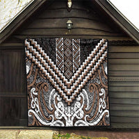 Maori Tukutuku Taniko Motifs Quilt Brown Poutama Mix Kowhaiwhai LT7 - Polynesian Pride