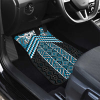 Maori Tukutuku Taniko Motifs Car Mats Turquoise Poutama Mix Kowhaiwhai