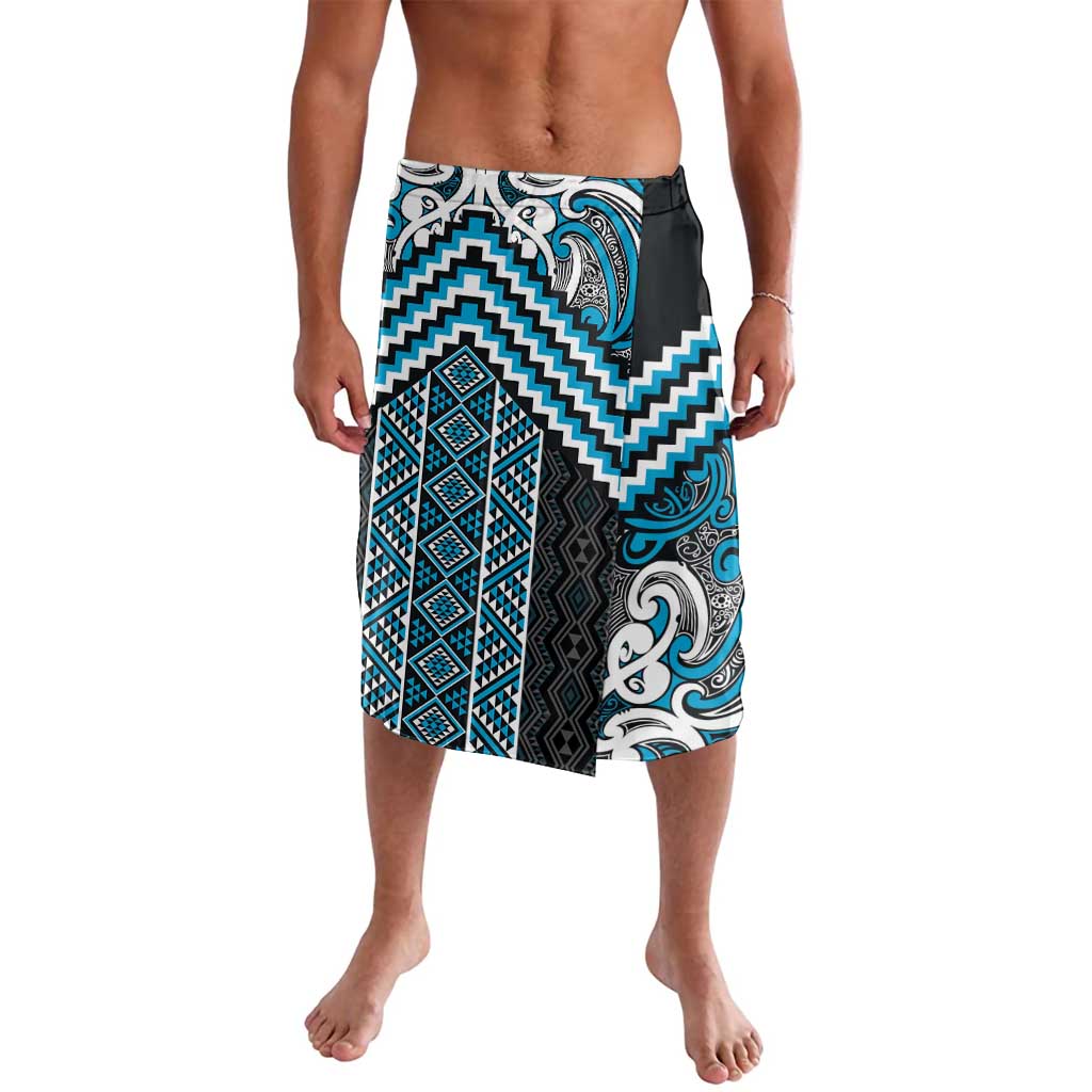 Maori Tukutuku Taniko Motifs Lavalava Turquoise Poutama Mix Kowhaiwhai