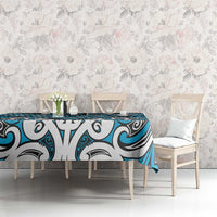 Maori Tukutuku Taniko Motifs Tablecloth Turquoise Poutama Mix Kowhaiwhai