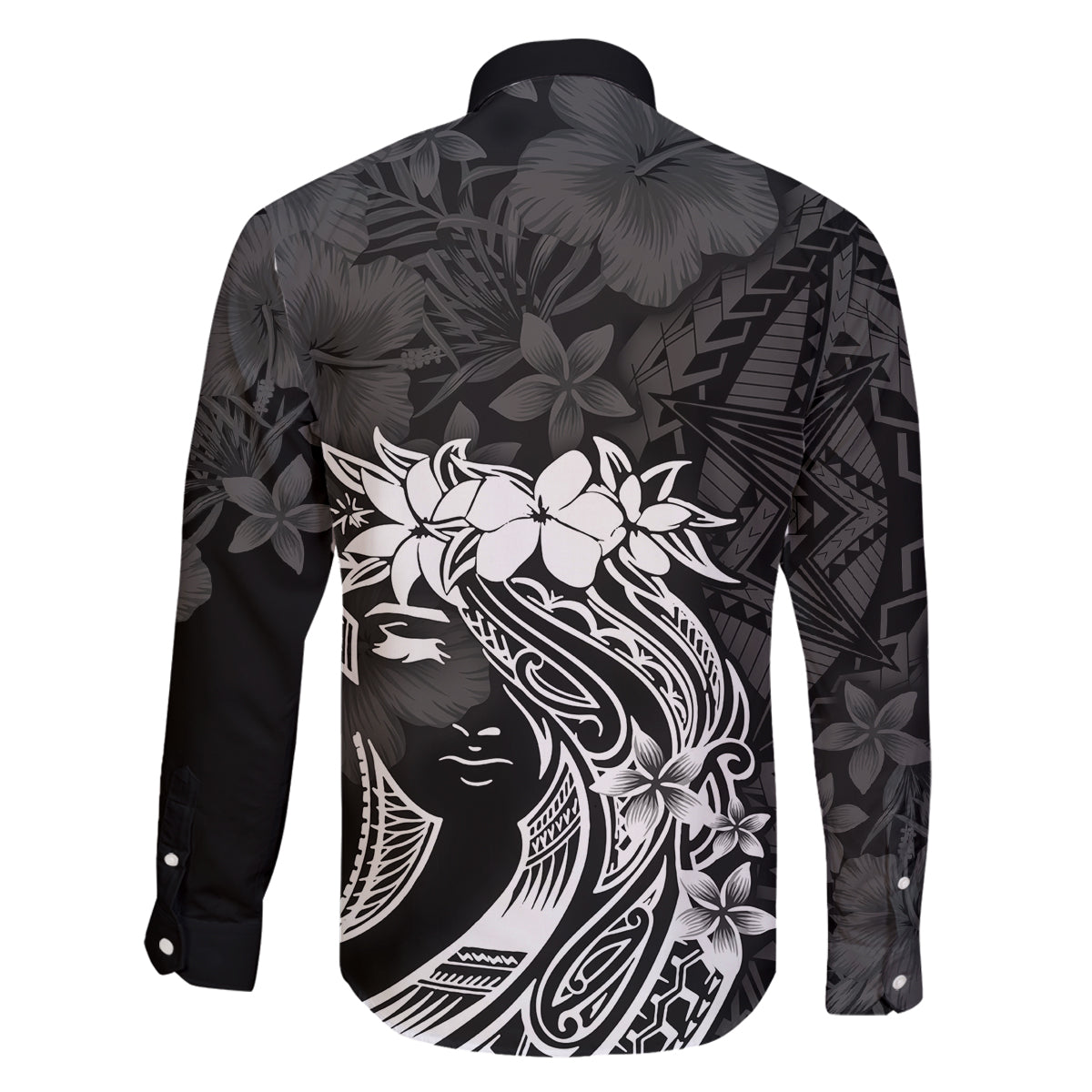 Polynesian Women's Day Family Matching Off Shoulder Maxi Dress and Hawaiian Shirt Plumeria Passion - Black LT7 - Polynesian Pride