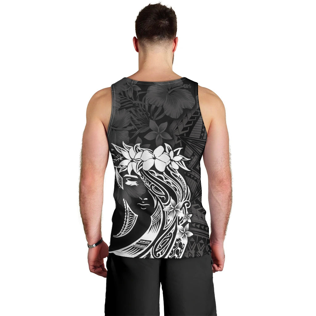 Polynesian Women's Day Men Tank Top Plumeria Passion - Black LT7 - Polynesian Pride