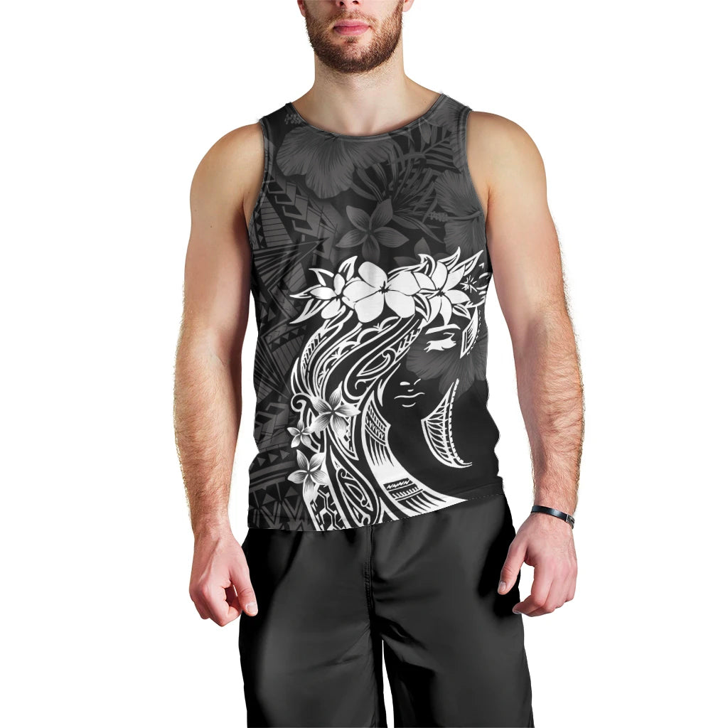 Polynesian Women's Day Men Tank Top Plumeria Passion - Black LT7 - Polynesian Pride