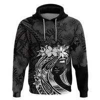 Polynesian Women's Day Zip Hoodie Plumeria Passion - Black LT7 Pullover Hoodie Black - Polynesian Pride