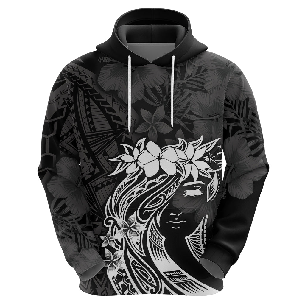 Polynesian Women's Day Zip Hoodie Plumeria Passion - Black LT7 - Polynesian Pride