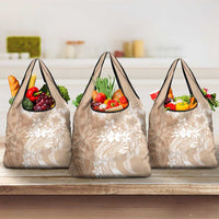 Polynesian Women's Day Grocery Bag Plumeria Passion - Beige