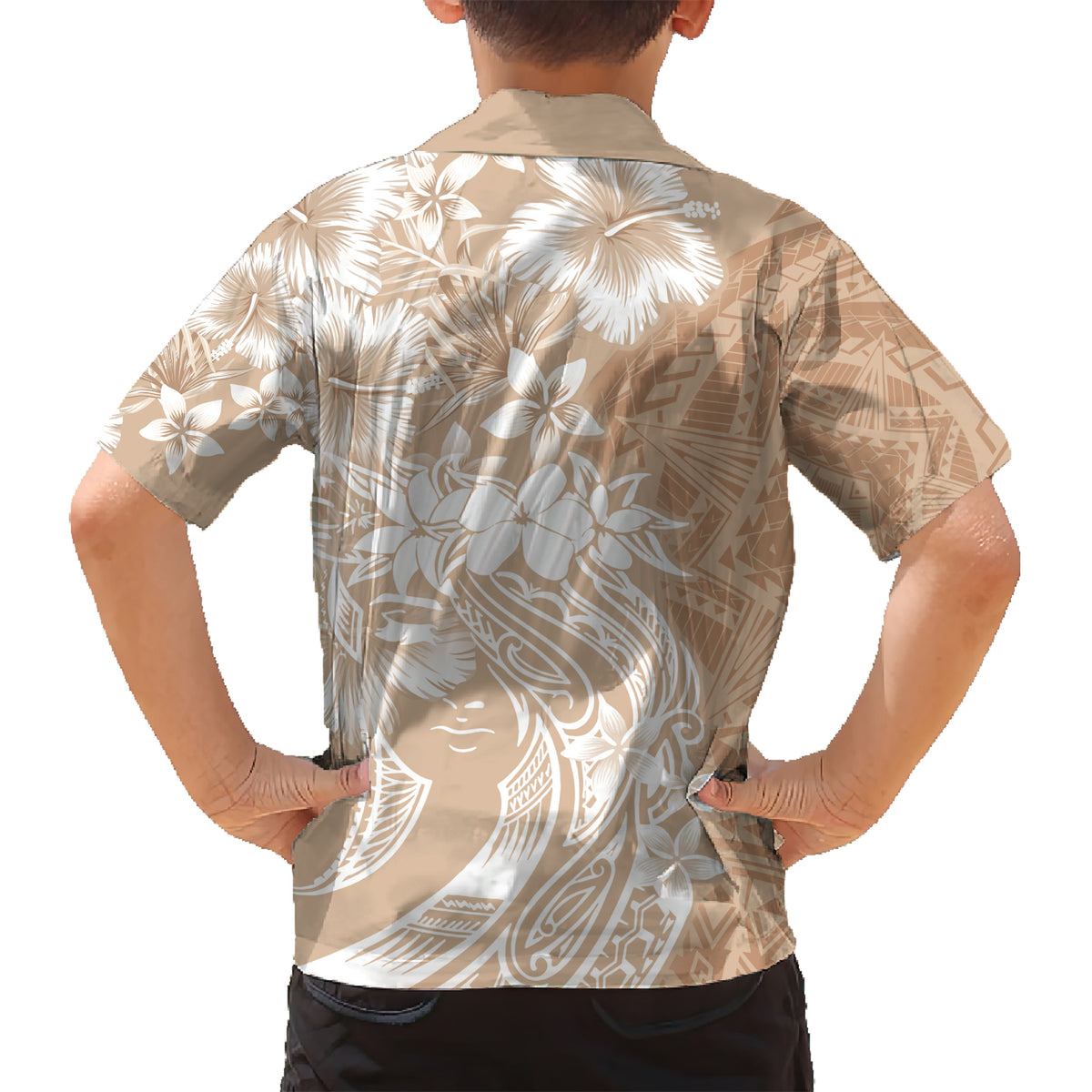 Polynesian Women's Day Hawaiian Shirt Plumeria Passion - Beige LT7 - Polynesian Pride