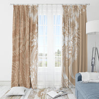 Polynesian Women's Day Window Curtain Plumeria Passion - Beige LT7 - Polynesian Pride