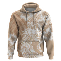 Polynesian Women's Day Zip Hoodie Plumeria Passion - Beige LT7 Pullover Hoodie Beige - Polynesian Pride