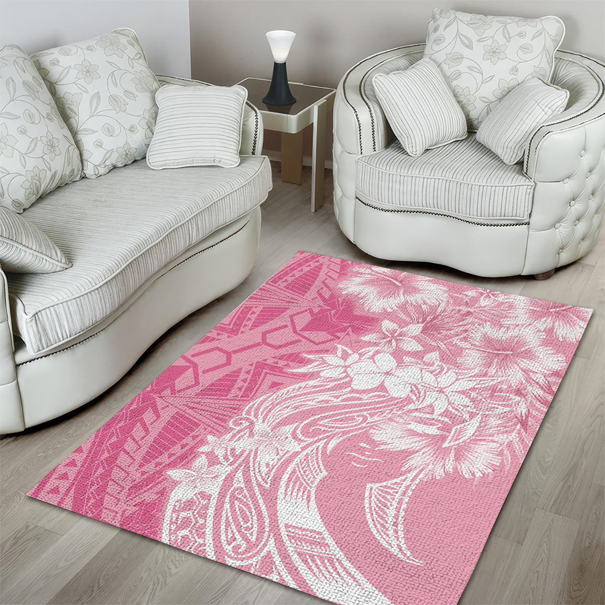 Polynesian Women's Day Area Rug Plumeria Passion - Pink LT7 - Polynesian Pride
