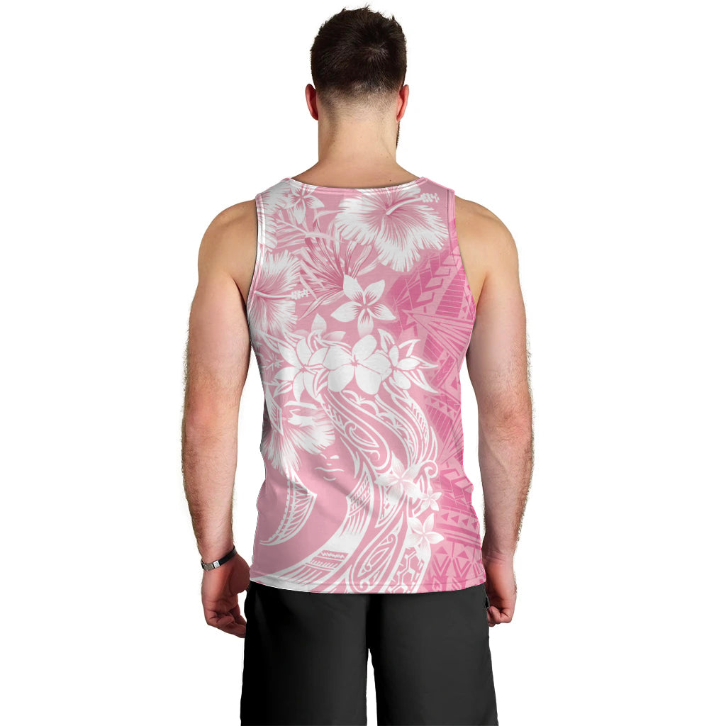 Polynesian Women's Day Men Tank Top Plumeria Passion - Pink LT7 - Polynesian Pride