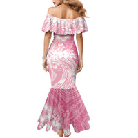 Polynesian Women's Day Mermaid Dress Plumeria Passion - Pink LT7 - Polynesian Pride