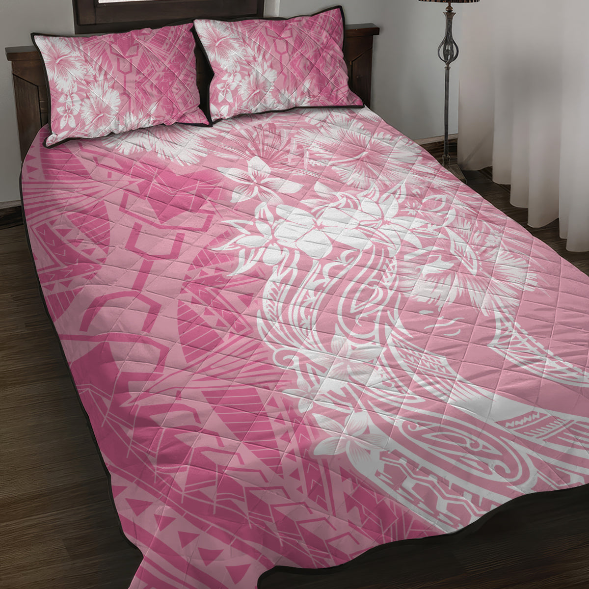 Polynesian Women's Day Quilt Bed Set Plumeria Passion - Pink LT7 Pink - Polynesian Pride