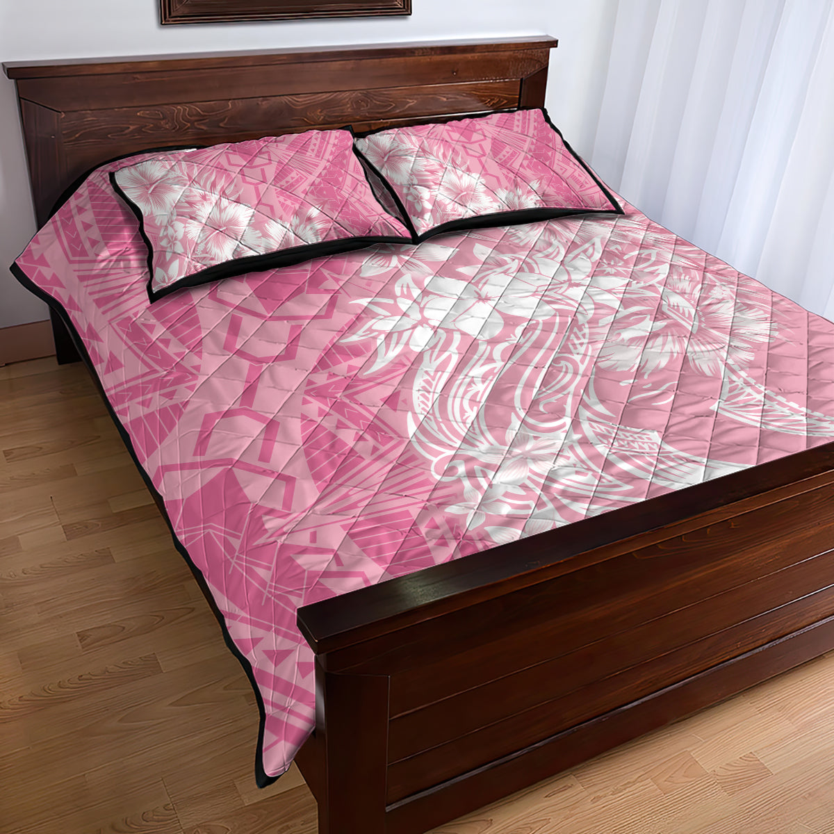 Polynesian Women's Day Quilt Bed Set Plumeria Passion - Pink LT7 - Polynesian Pride