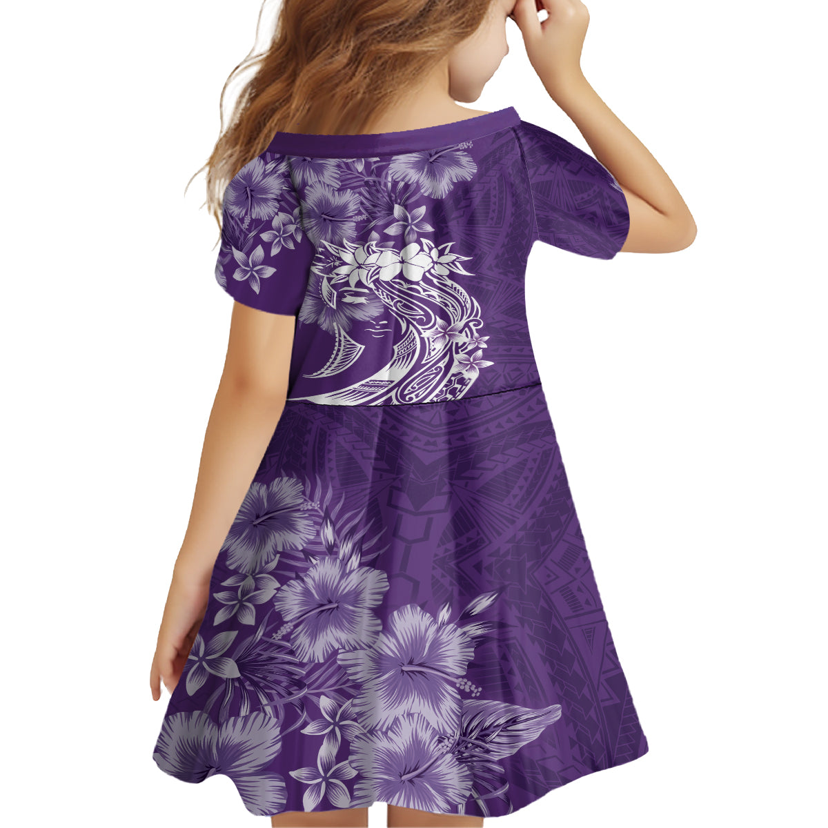 Polynesian Women's Day Family Matching Off Shoulder Long Sleeve Dress and Hawaiian Shirt Plumeria Passion - Purple LT7 - Polynesian Pride