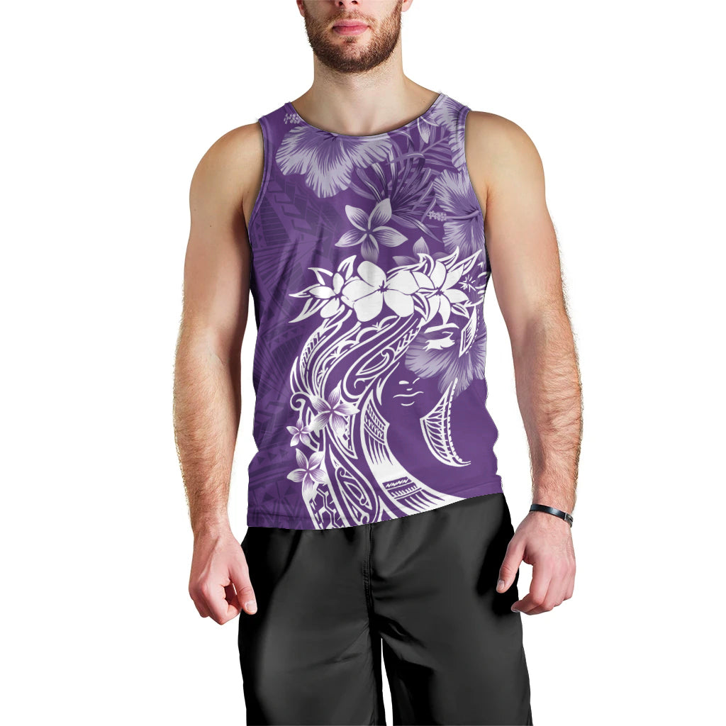 Polynesian Women's Day Men Tank Top Plumeria Passion - Purple LT7 - Polynesian Pride