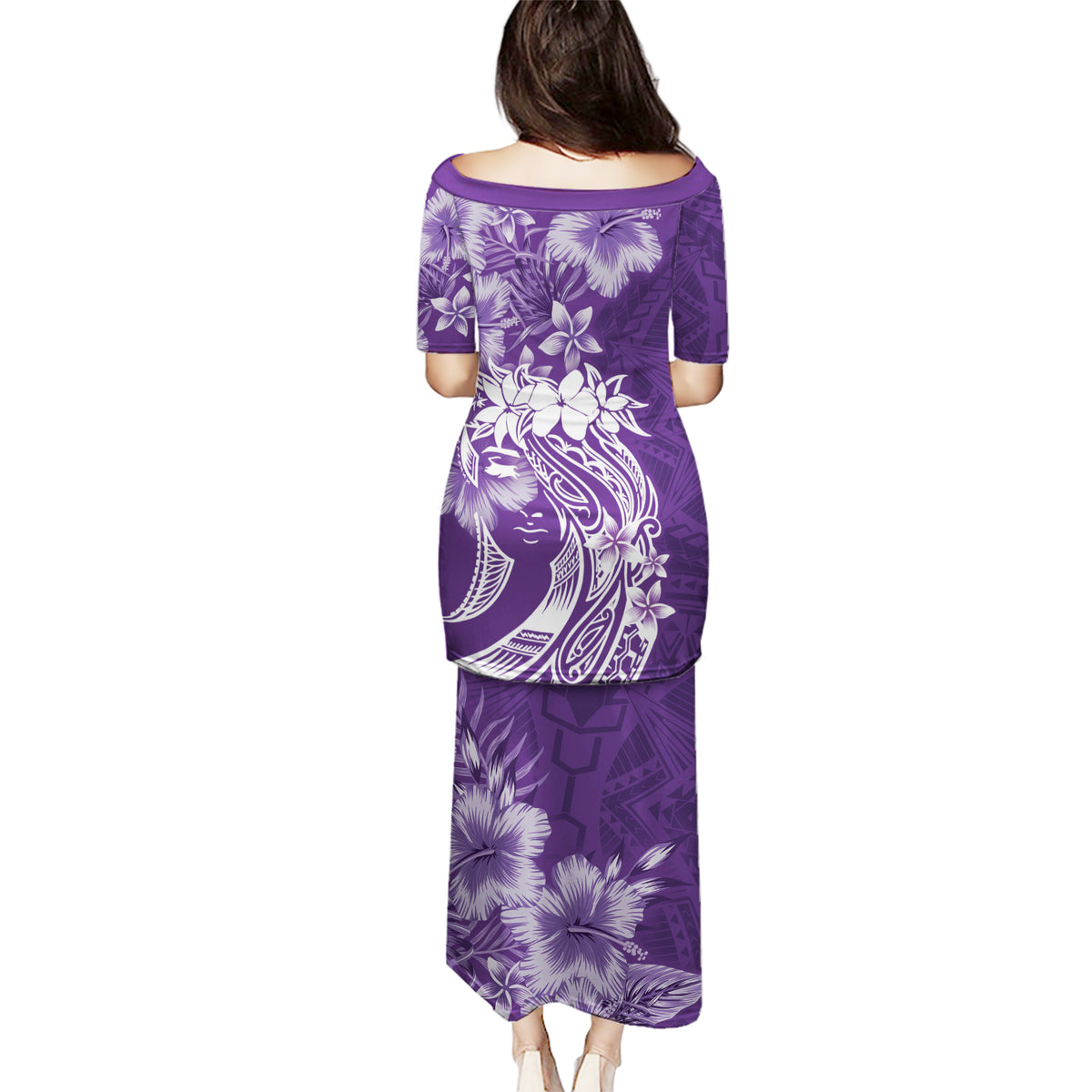 Polynesian Women's Day Puletasi Plumeria Passion - Purple LT7 - Polynesian Pride