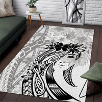 Polynesian Women's Day Area Rug Plumeria Passion - White LT7 White - Polynesian Pride