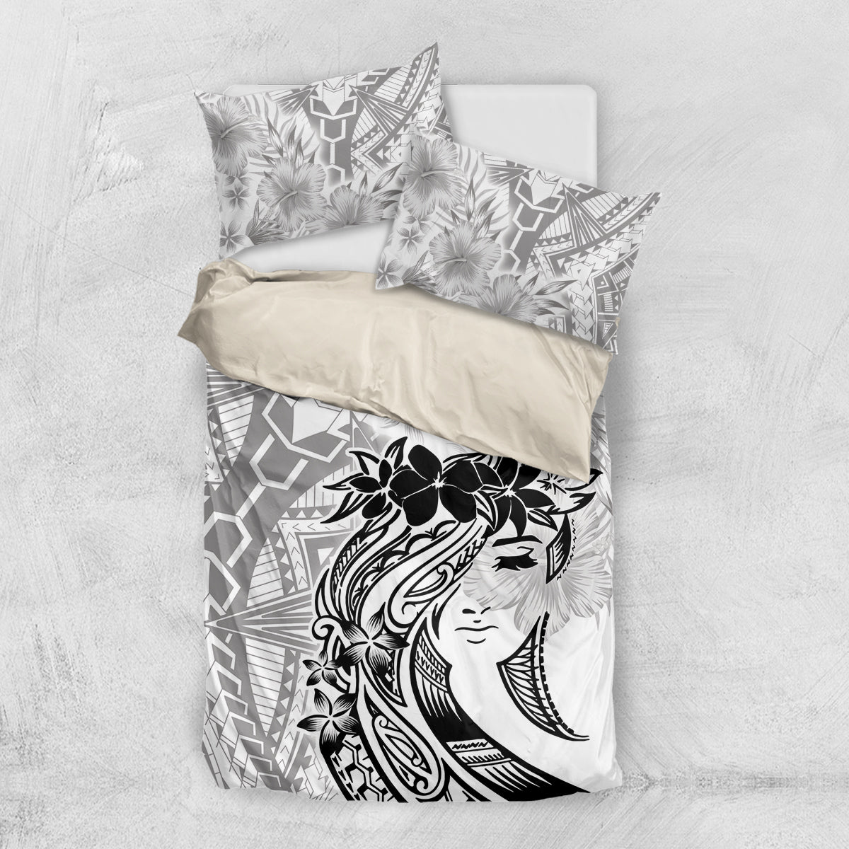Polynesian Women's Day Bedding Set Plumeria Passion - White LT7 US Twin 172cm x 218cm White - Polynesian Pride
