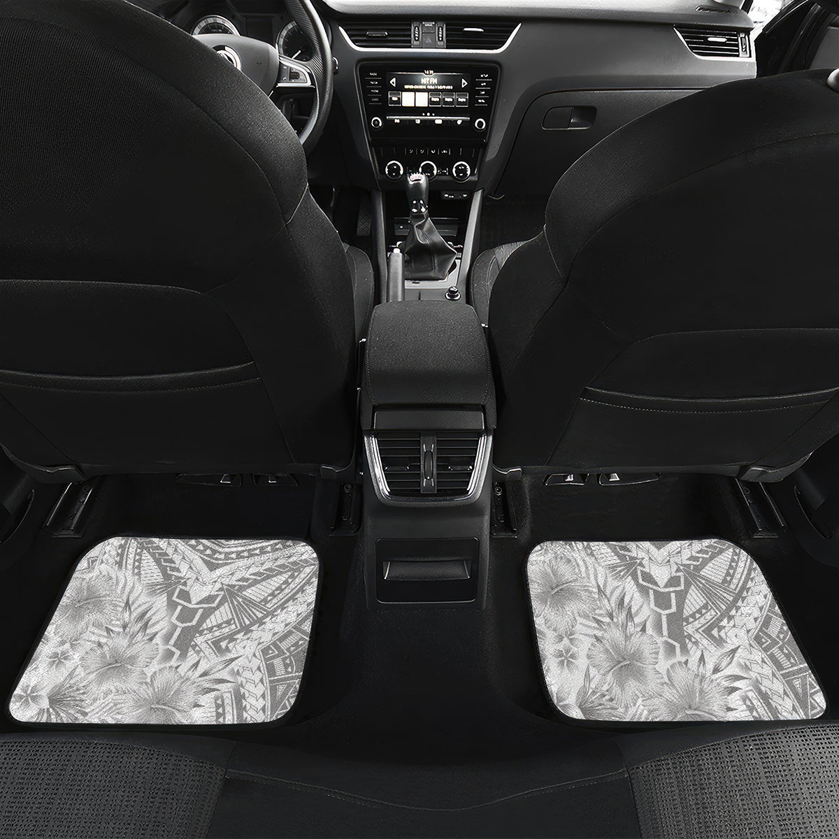 Polynesian Women's Day Car Mats Plumeria Passion - White LT7 Set 2pcs - Back White - Polynesian Pride