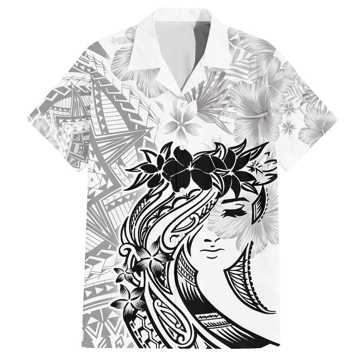 Polynesian Women's Day Family Matching Off Shoulder Long Sleeve Dress and Hawaiian Shirt Plumeria Passion - White LT7 Dad's Shirt - Short Sleeve White - Polynesian Pride