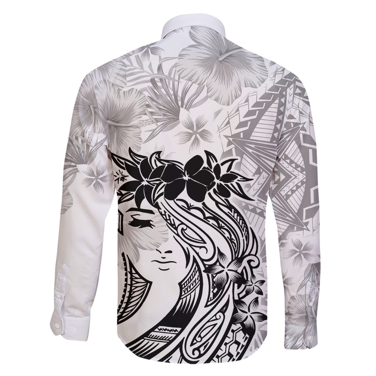Polynesian Women's Day Family Matching Off Shoulder Long Sleeve Dress and Hawaiian Shirt Plumeria Passion - White LT7 - Polynesian Pride