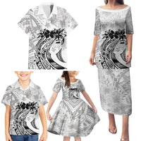 Polynesian Women's Day Family Matching Puletasi and Hawaiian Shirt Plumeria Passion - White LT7 - Polynesian Pride