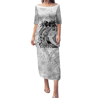 Polynesian Women's Day Family Matching Puletasi and Hawaiian Shirt Plumeria Passion - White LT7 Mom's Dress White - Polynesian Pride