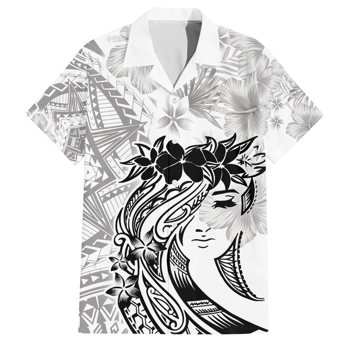 Polynesian Women's Day Family Matching Short Sleeve Bodycon Dress and Hawaiian Shirt Plumeria Passion - White LT7 Dad's Shirt - Short Sleeve White - Polynesian Pride