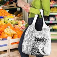 Polynesian Women's Day Grocery Bag Plumeria Passion - White