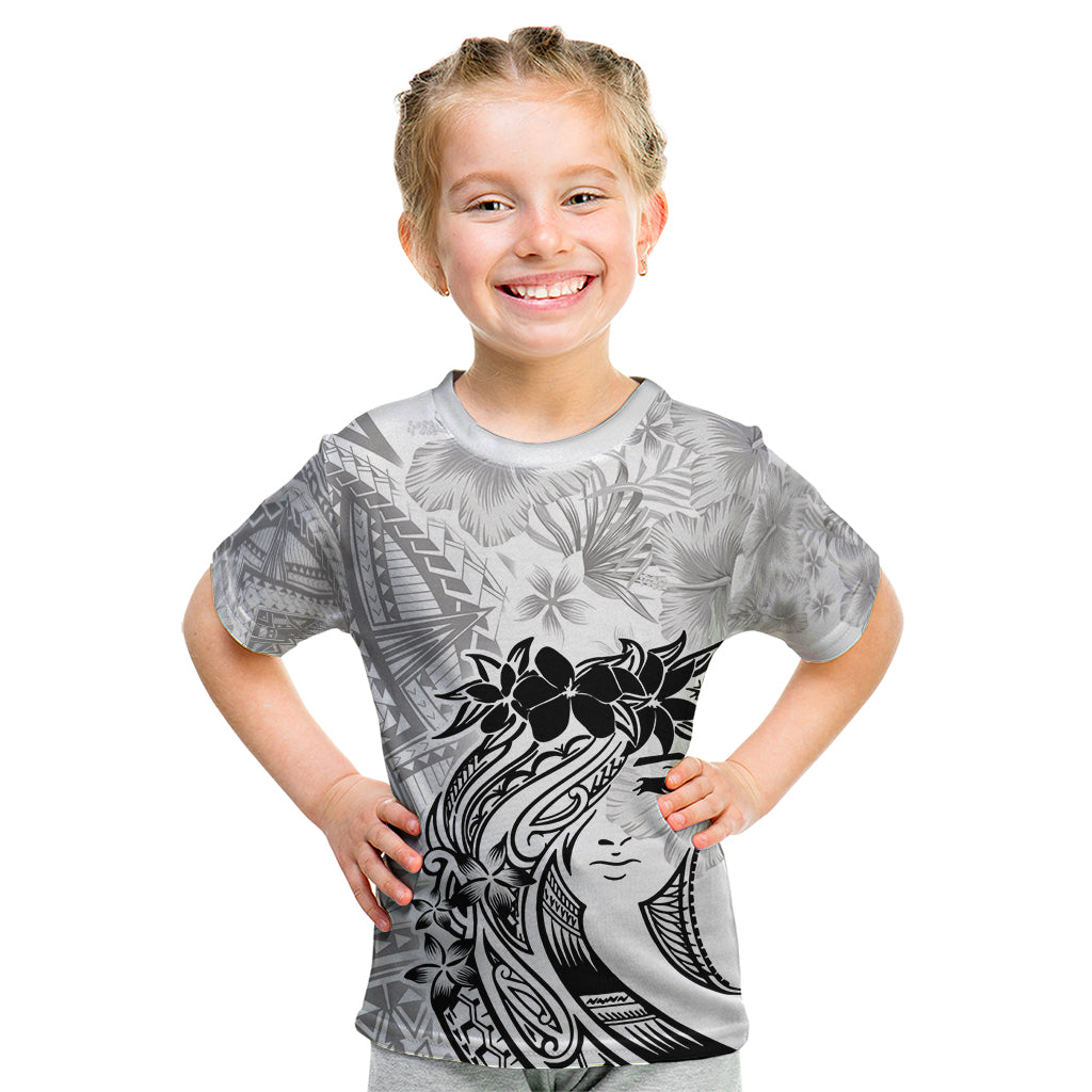 Polynesian Women's Day Kid T Shirt Plumeria Passion - White LT7 White - Polynesian Pride
