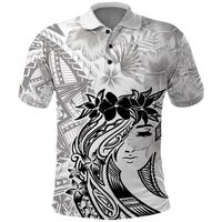 Polynesian Women's Day Polo Shirt Plumeria Passion - White LT7 White - Polynesian Pride