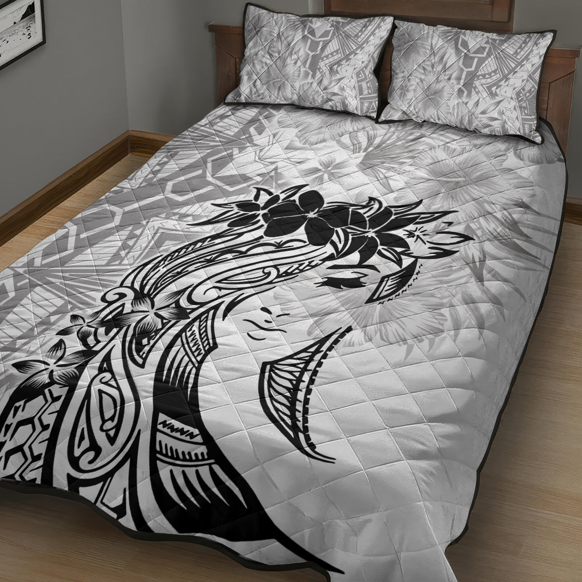 Polynesian Women's Day Quilt Bed Set Plumeria Passion - White LT7 - Polynesian Pride